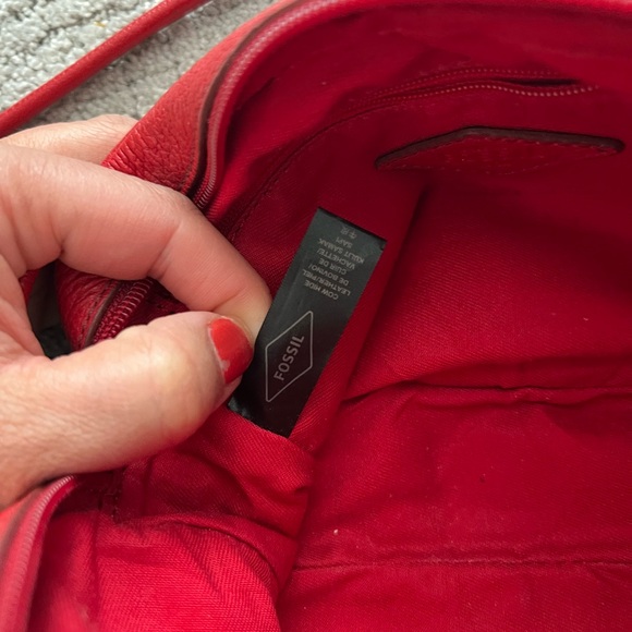 Fossil Red Leather Crossbody Bag - Picture 13 of 13